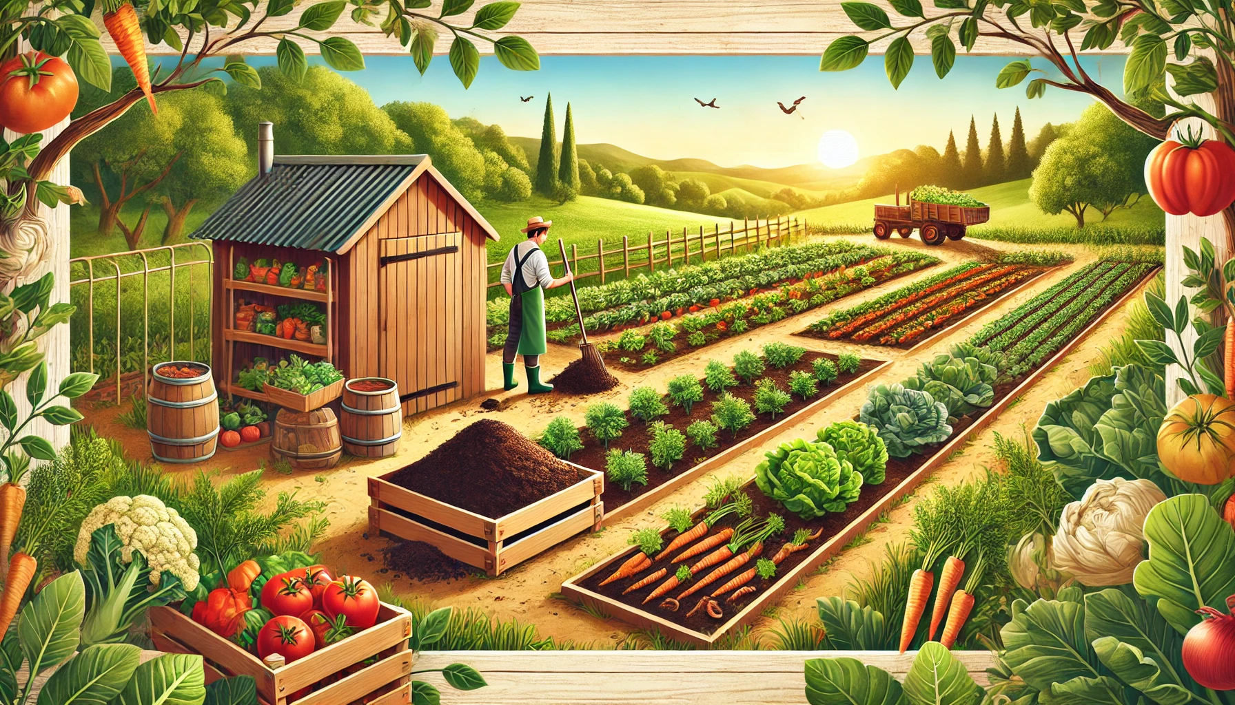 "Organic Fertilizers in Action: Compost and Manure in a Thriving Garden"