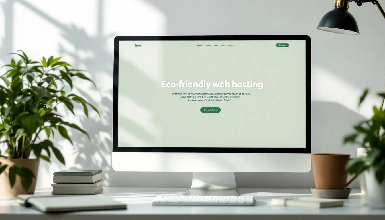 An informative graphic illustrating the concept of eco-friendly web hosting, emphasizing its role in sustainable practices and energy efficiency. The image highlights how switching to green hosting providers powered by renewable energy can significantly lower a website's carbon footprint, appealing to eco-conscious consumers and enhancing SEO performance.